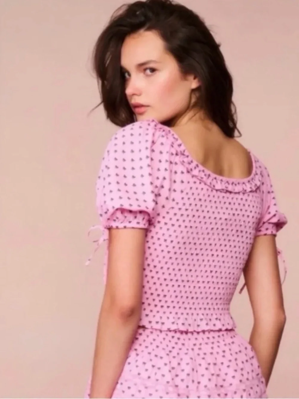 LoveShackFancy Molly Top in Classic Pink